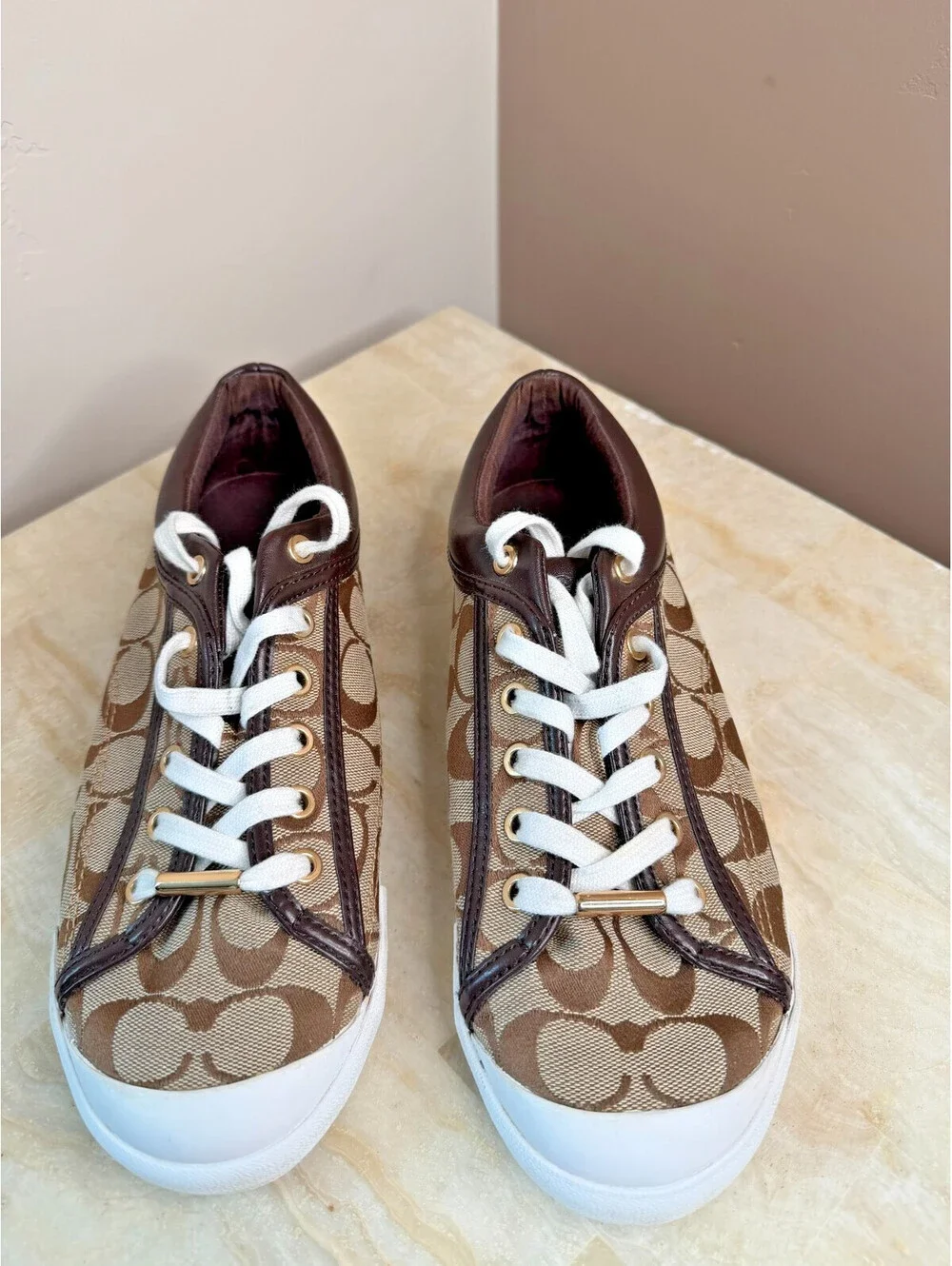 Coach Francesca A5209 Signature C Jacquard Sneakers Size 10B